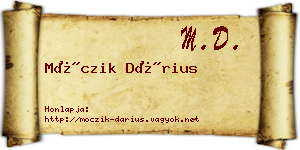 Móczik Dárius névjegykártya